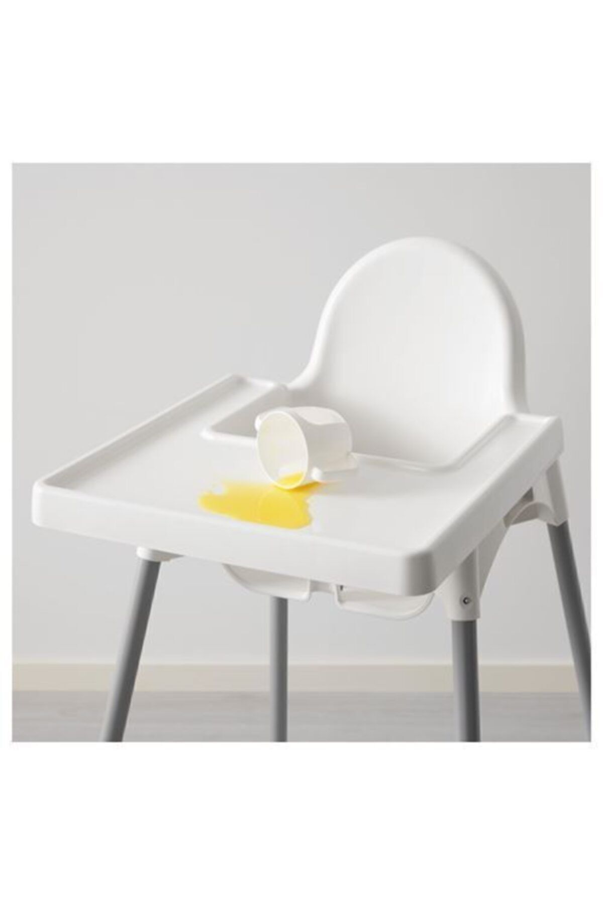 Beyaz Emniyet Kemerli Çalışma Masalı Mama Sandalyesi - Görsel 2